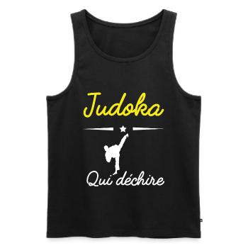 JUDOKA qui déchire - Débardeur bio Premium Homme - noir - Devant - Michal (187cm)