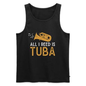 Tuba Tuba Cuivre Instrument Musique Fanfare - Débardeur bio Premium Homme - noir - Devant - Michal (187cm)