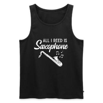 Saxophone Musicien Jazz Saxophoniste Orchestra - Débardeur bio Premium Homme - noir - Devant - Michal (187cm)