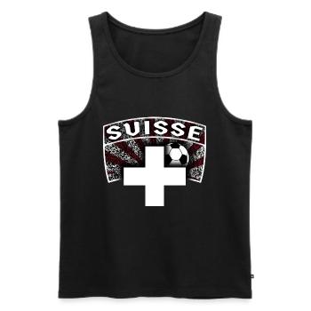 soccer suisse 01 fussball t shirt schweiz - Männer Premium Bio Tank Top - Schwarz - Vorne - AI Model Male 178 light (178cm)