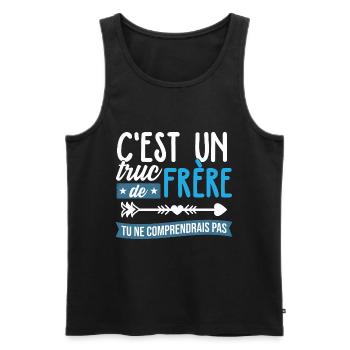 C'est un truc de frère tu ne comprendrais - Débardeur bio Premium Homme - noir - Devant - Michal (187cm)