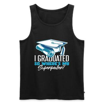 Graduierter Universitäts-Master-Abschluss - Männer Premium Bio Tank Top - Schwarz - Vorne - AI Model Male 178 light (178cm)