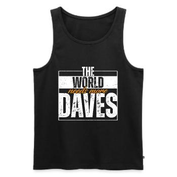 The World Needs More Daves - Men's Premium Organic Tank Top - black - Front - AI Model Male 178 light (178cm)