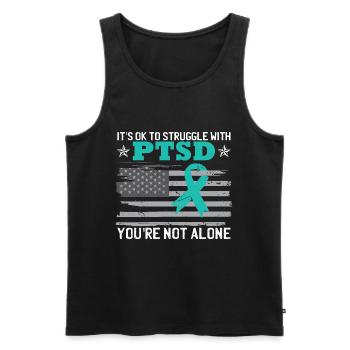 PTSD Awareness Month - Men's Premium Organic Tank Top - black - Front - AI Model Male 178 light (178cm)