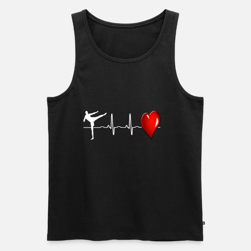 Kickboxen - Männer Premium Bio Tank Top - Schwarz