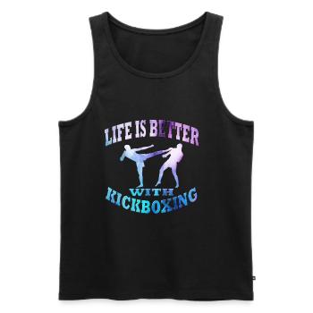 Kickboxing - Men's Premium Organic Tank Top - black - Front - Michal (187cm)