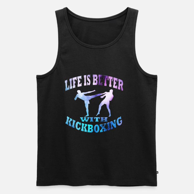 Kickboxen - Männer Premium Bio Tank Top - Schwarz