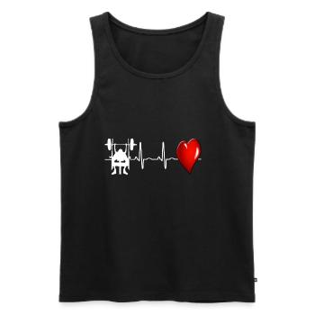 bench press - Men's Premium Organic Tank Top - black - Front - AI Model Male 178 light (178cm)