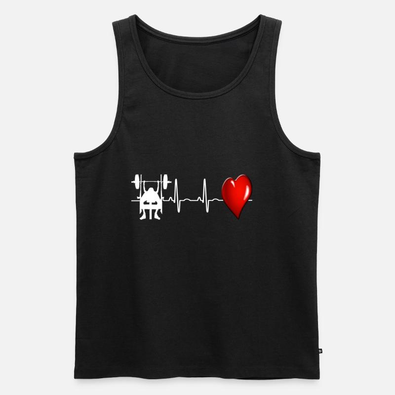 bench press - Men's Premium Organic Tank Top - black