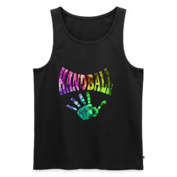 Handball - Männer Premium Bio Tank Top - Schwarz - Vorne - Michal (187cm)