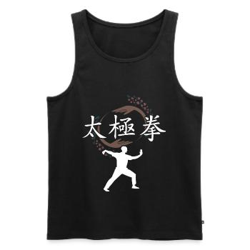 Tai Chi Chaun - Taijiquan - boîtes d'ombre - Débardeur bio Premium Homme - noir - Devant - AI Model Male 178 light (178cm)