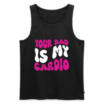 Les femmes groovy plaisantent sur votre père est mon cardio - Débardeur bio Premium Homme - noir - Devant - Michal (187cm)