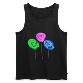 Drei Lolly´s - Männer Premium Bio Tank Top - Schwarz - Vorne - Michal (187cm)
