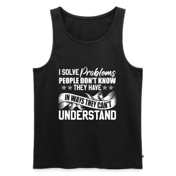 Sozialarbeiter Humor - Männer Premium Bio Tank Top - Schwarz - Vorne - Michal (187cm)