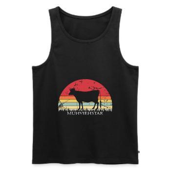 Lustiges Muhviehstar Kuh Kühe Landwirt T-Shirt Fun - Männer Premium Bio Tank Top - Schwarz - Vorne - Michal (187cm)