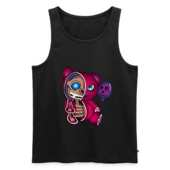 Skull Teddy Bear Skeleton Halloween Gift Idea - Men's Premium Organic Tank Top - black - Front - AI Model Male 178 light (178cm)