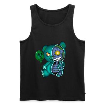Skull Teddy Bear Skeleton Halloween Gift Idea - Men's Premium Organic Tank Top - black - Front - AI Model Male 178 light (178cm)