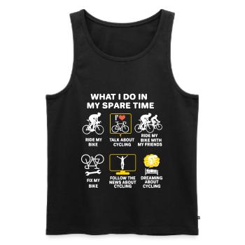 Cyclisme cyclisme passion cyclisme humour cadeau - Débardeur bio Premium Homme - noir - Devant - Michal (187cm)