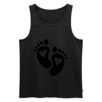 Pieds de bébé Coeur - Débardeur bio Premium Homme - noir - Devant - Michal (187cm)