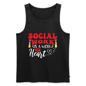 Social Work Is A Work Of Heart - Men's Premium Organic Tank Top - black - Front - Michal (187cm)