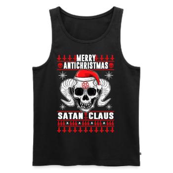 Merry Antichristmas - Satan Claus Ugly Sweater - Men's Premium Organic Tank Top - black - Front - AI Model Male 178 light (178cm)