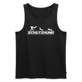 Schutzhund Jump MASTER white Streifen Design - Männer Premium Bio Tank Top - Schwarz - Vorne - AI Model Male 178 light (178cm)