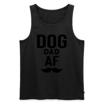Dog Papa Af - Men's Premium Organic Tank Top - black - Front - Michal (187cm)