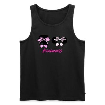 Brustkrebs Bewusstsein - Männer Premium Bio Tank Top - Schwarz - Vorne - AI Model Male 178 light (178cm)