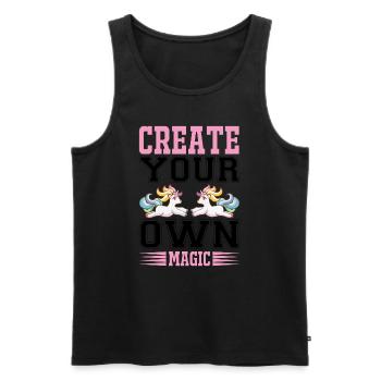 Erschaffe deine eigene Magie Unicorn - Männer Premium Bio Tank Top - Schwarz - Vorne - AI Model Male 178 light (178cm)