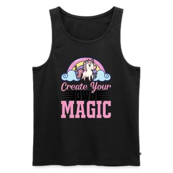 Erschaffe deine eigene Magie Unicorn - Männer Premium Bio Tank Top - Schwarz - Vorne - AI Model Male 178 light (178cm)