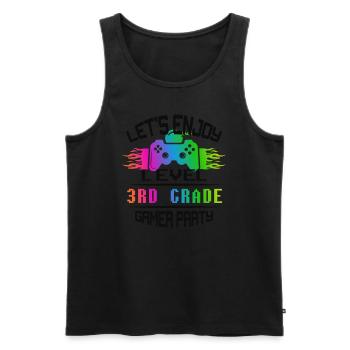 Level 3RD GRADE keep calm and game on - Men's Premium Organic Tank Top - black - Front - AI Model Male 178 light (178cm)