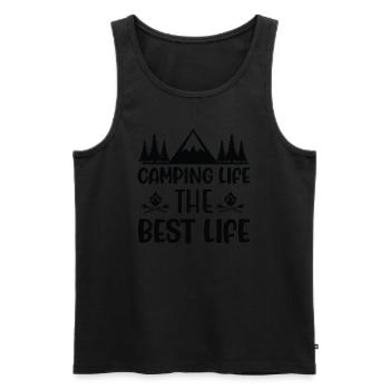 Wandern Wanderer Zelten lustiger Spruch - Männer Premium Bio Tank Top - Schwarz - Vorne - Michal (187cm)