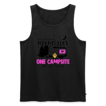 Camping Erinnerungen Natur Outdoor Berge - Männer Premium Bio Tank Top - Schwarz - Vorne - Michal (187cm)