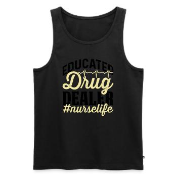 Ausgebildeter Drogendealer #nurselife - Männer Premium Bio Tank Top - Schwarz - Vorne - Michal (187cm)