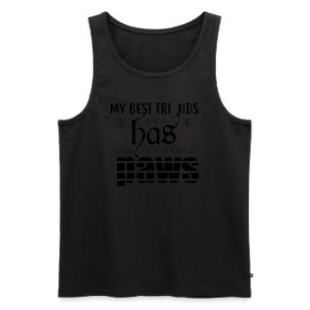 My best friend has paws - Men's Premium Organic Tank Top - black - Front - Michal (187cm)
