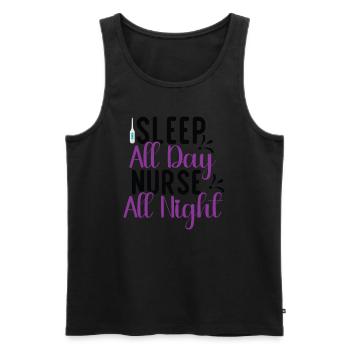 Sleep Day Nurse Night - Men's Premium Organic Tank Top - black - Front - AI Model Male 178 light (178cm)