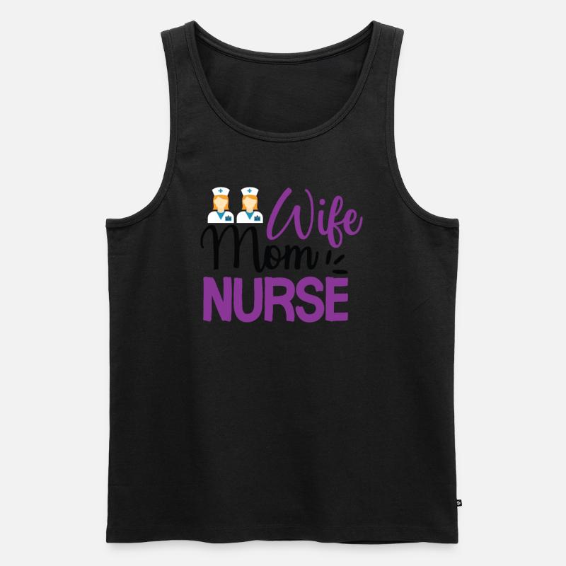 Ehefrau Mom Krankenschwester - Männer Premium Bio Tank Top - Schwarz