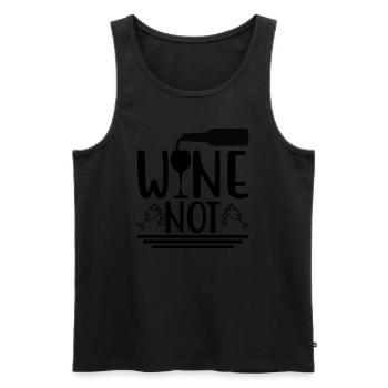 Wein nicht - Männer Premium Bio Tank Top - Schwarz - Vorne - AI Model Male 178 light (178cm)