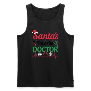 Ugly Christmas Santa's doctor - Men's Premium Organic Tank Top - black - Front - Michal (187cm)