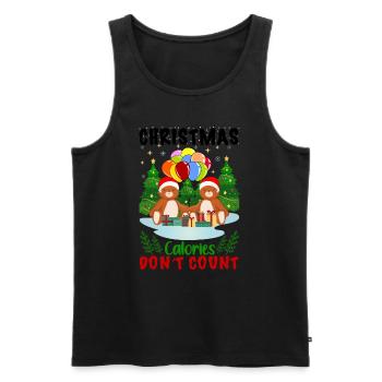Ugly Christmas Ugly Christmas Calorie Sayings - Men's Premium Organic Tank Top - black - Front - Michal (187cm)