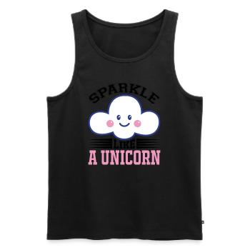 Glitzern wie ein Einhorn Unicorn - Männer Premium Bio Tank Top - Schwarz - Vorne - Michal (187cm)