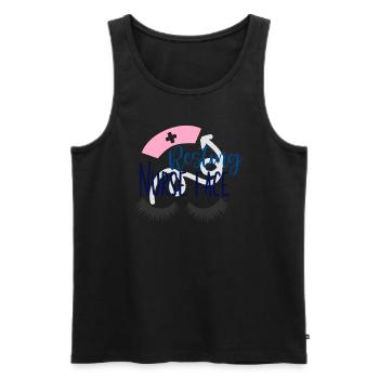 Resting Nurse Face - Männer Premium Bio Tank Top - Schwarz - Vorne - AI Model Male 178 light (178cm)