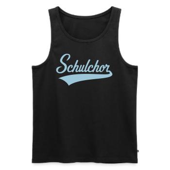 Schulchor (Chor / Musik / Schriftzug / Sky Blue) - Männer Premium Bio Tank Top - Schwarz - Vorne - Michal (187cm)