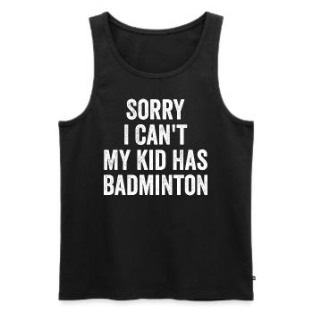 Badminton Eltern Mama Papa Lustig - Männer Premium Bio Tank Top - Schwarz - Vorne - AI Model Male 178 light (178cm)
