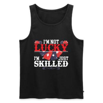 Lustiges Poker Bluffen Gambler Casino - Männer Premium Bio Tank Top - Schwarz - Vorne - AI Model Male 178 light (178cm)