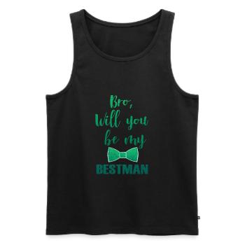 Frère du mariage marié, cadeau de mariage - Débardeur bio Premium Homme - noir - Devant - Michal (187cm)