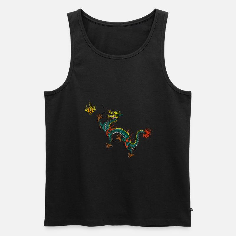 Drache Drachen - Männer Premium Bio Tank Top - Schwarz