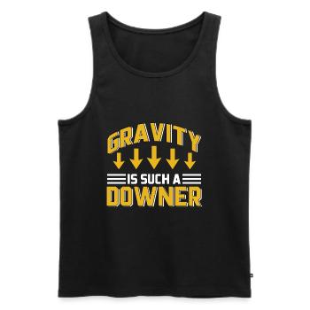 Physique physicien gravitation nucléaire Professeur de physique - Débardeur bio Premium Homme - noir - Devant - AI Model Male 178 light (178cm)