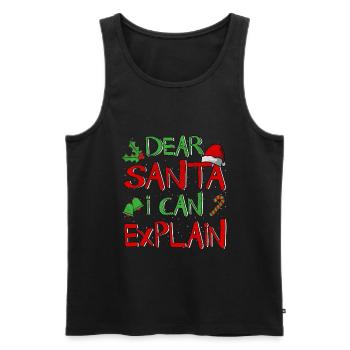 Christmas gift Christmas present Santa - Men's Premium Organic Tank Top - black - Front - Michal (187cm)