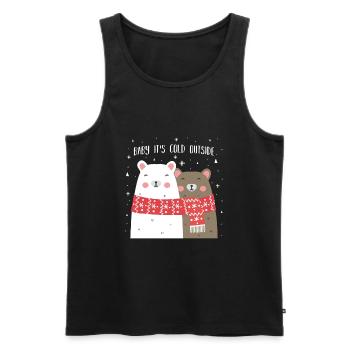 Christmas bear cute animals winter snow - Men's Premium Organic Tank Top - black - Front - Michal (187cm)